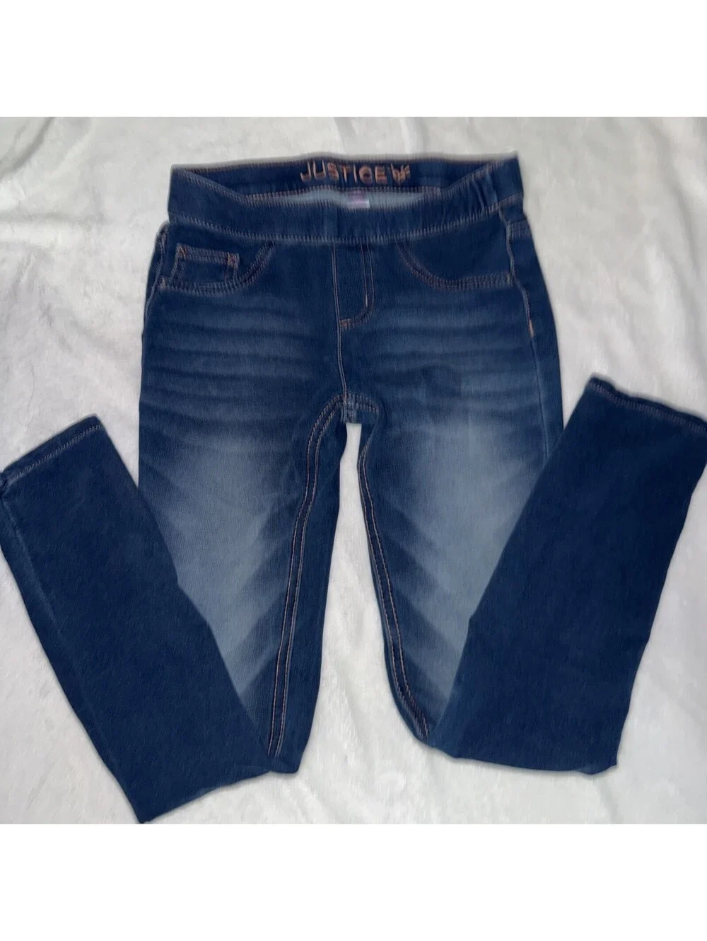 Justice Fashion Dark Blue Skinny Stretch Denim Jeans Girls Size 12 Casual